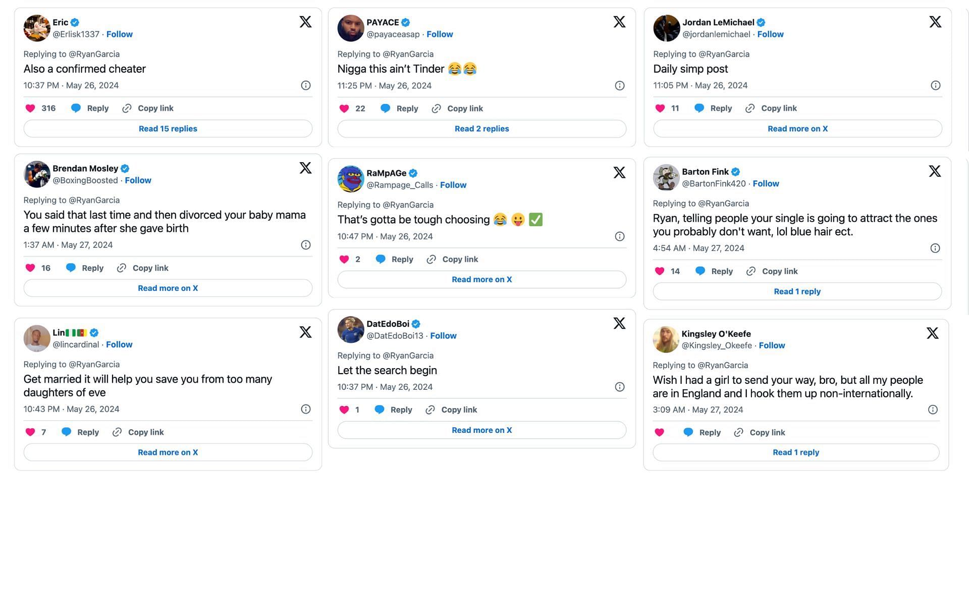Fans react to Garcia's recent post